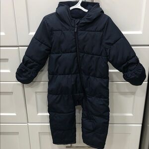 ❄️ Old Navy Hooded Snowsuit – 18–24 Months – Navy Blue – Fleece Lined